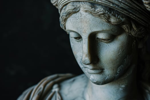 Detailed close up of a classical statue photo