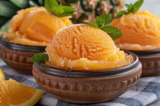 Delicious orange slices in a rustic bowl photo