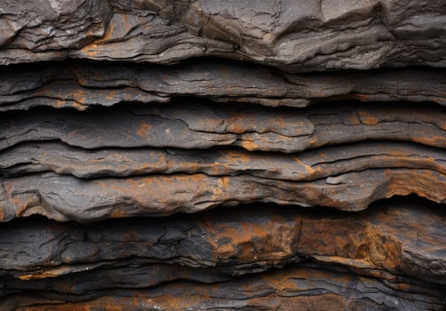 Intricate rock formation with layers and textures photo