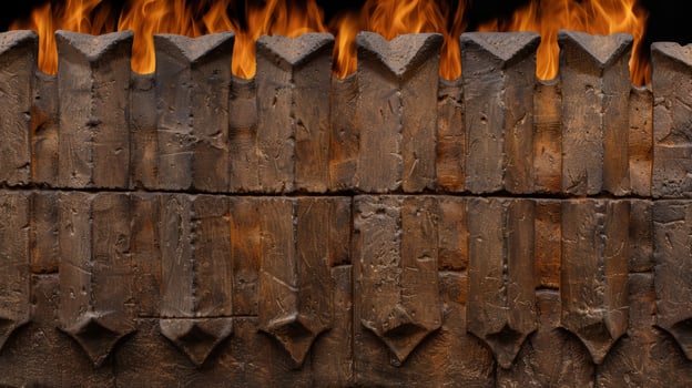 Blazing fire in a fireplace photo