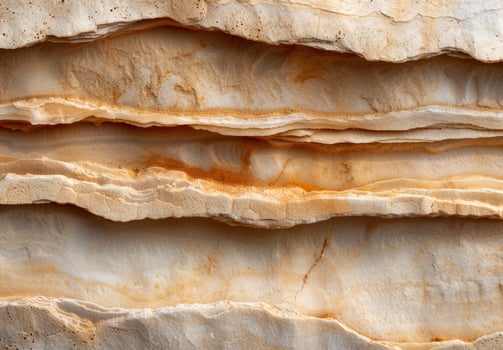 Layers of sedimentary rock formation photo