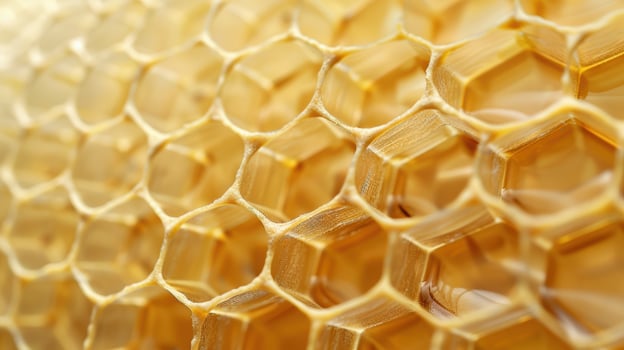 Honeycomb texture with golden hues photo