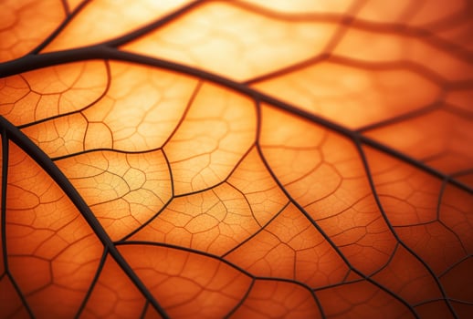Intricate leaf vein pattern in warm autumn tones photo