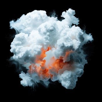 Dramatic cloud explosion with fiery orange core photo