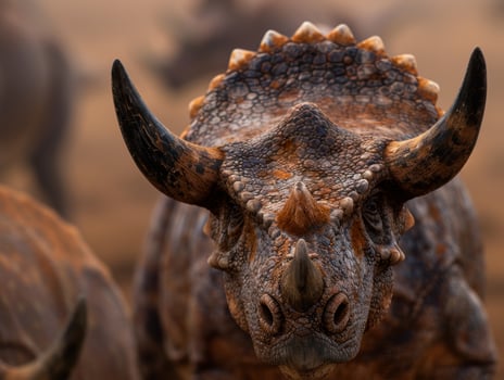 Close up of a horned lizards face photo