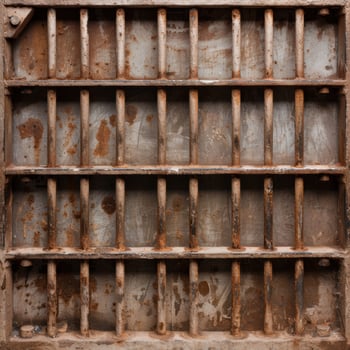 Vintage wooden shelves with rustic storage photo