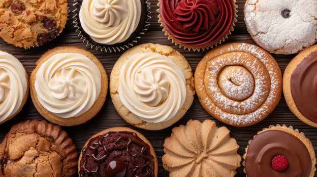 Assortment of delicious homemade baked goods photo