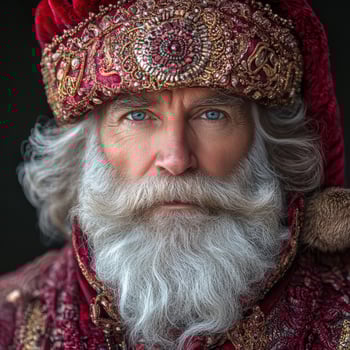 A man with a beard and a red hat photo