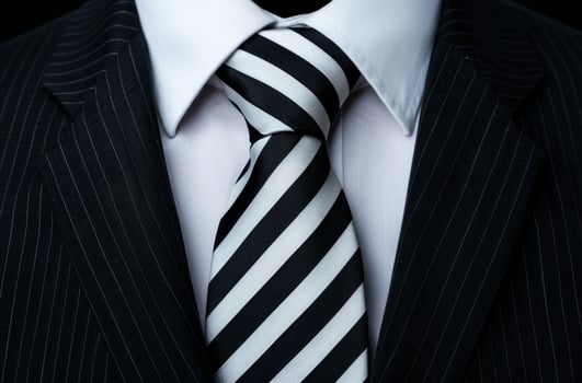 Closeup of a businessmans suit and tie photo