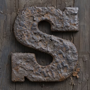 Rustic weathered wooden letter s photo