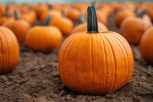 Pumpkin patch in the fall photo