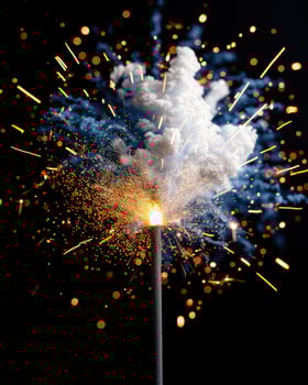 Colorful fireworks display in the night sky photo