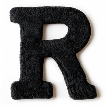 Fuzzy black letter r photo