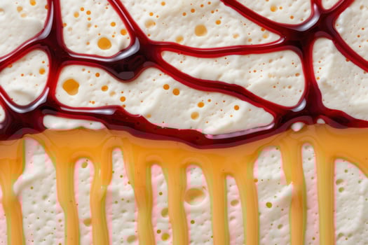 abstract red and yellow liquid patterns photo