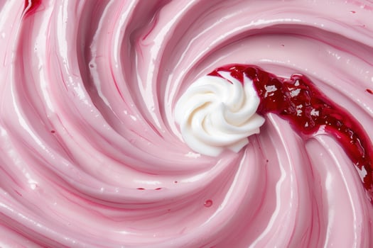 Swirling pink and white dessert photo