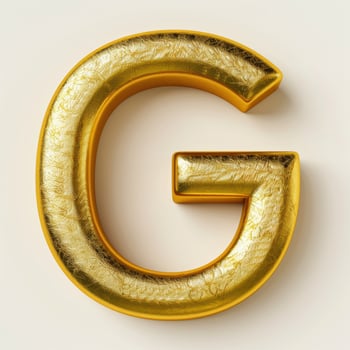 golden letter g on white background photo