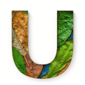natural leaf texture letter u photo