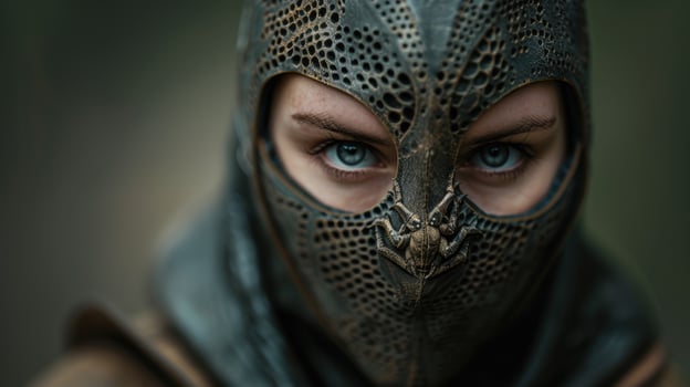 mysterious person in ornate mask photo