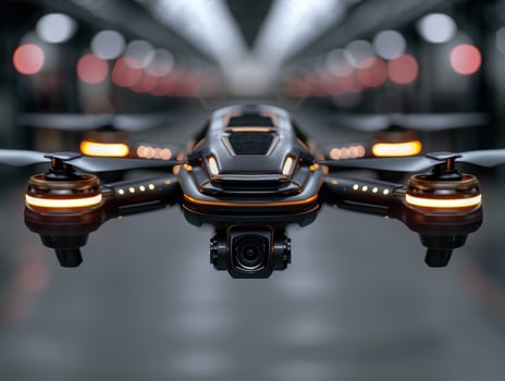 close up of a modern drone with camera photo