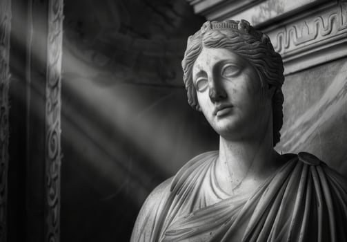 ancient greek statue of a woman in a classical pose photo