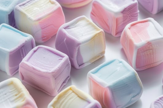 Colorful marshmallow cubes photo