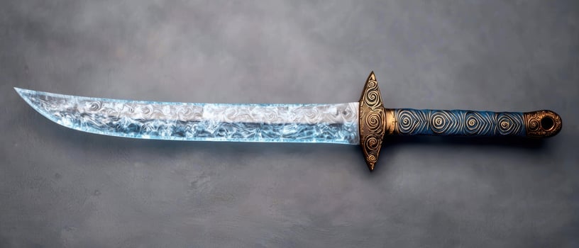 Ornate fantasy sword with intricate designs photo