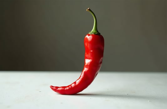 Pepper on table, close-up tasty of fresh vegetable, bright kitchen photo