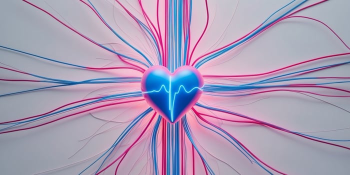 Vibrant Heart And Veins Abstract Artwork. photo
