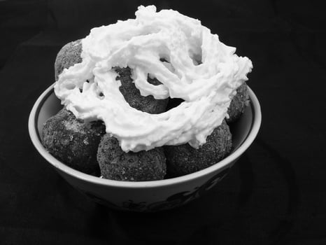 Ice Cream and Tableware with Berry Ingredients photo