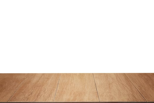 Beautiful empty wooden floor, isolated on white background. photo