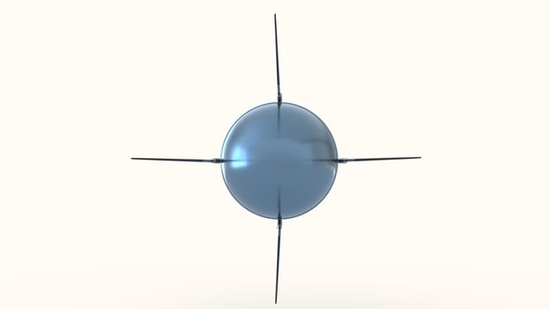 Artificial satellite with white background photo