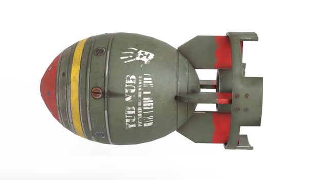mini nuclear bomb with white background photo