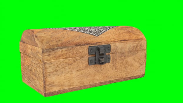 small chest with green background photo