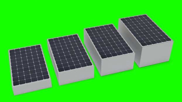 solar plate in bulk with green background photo