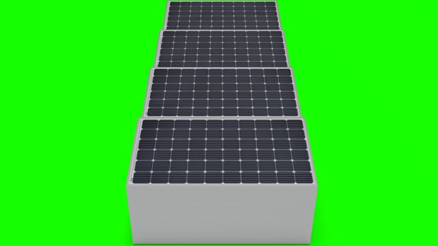 solar plate in bulk with green background photo