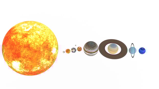 solar system with white background photo