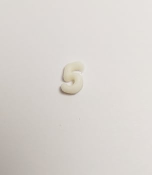 miniature cute handmade clay isolated sculpture number white five 5 photo