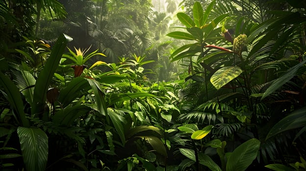 Lush Rainforest Foliage Showcasing the Diverse Plant Life photo