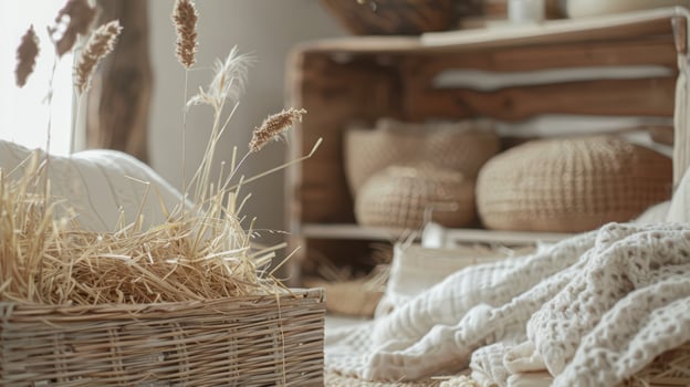 A basket of straws nativity scene photo