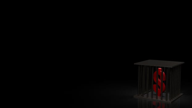 The dollar symbol in cage for Business concept 3d rendering. photo