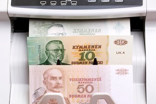 Finnish Marks in the counting machine photo