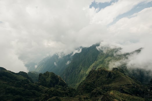 Panoramic view of the mountains. Mount Fansipan, Vietnam photo