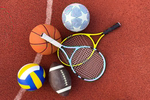 Many Sport Equipment Gear Objects And Accessories photo