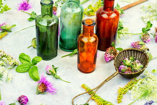 Healing herbs, herbal medicine. photo