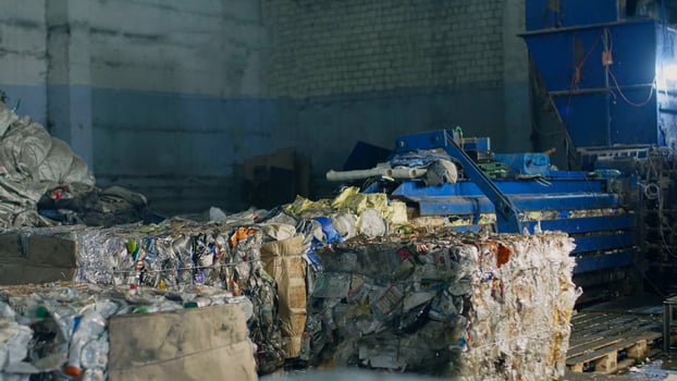 Plant for pressing and waste processing, pressing garbage in bales, equipment, Work Shop photo