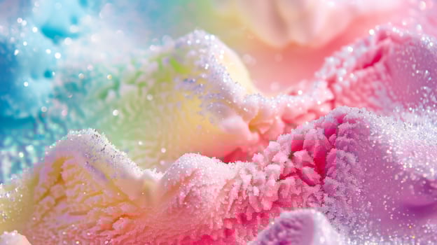 Enjoy a vibrant Rainbow Ice Cream Dessert with colorful sprinkles for a fun treat photo