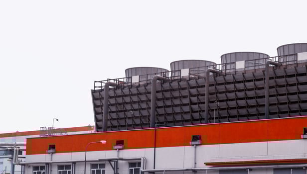 Modern bleached pulp sulphate processing plant, outdoor, cellulose photo