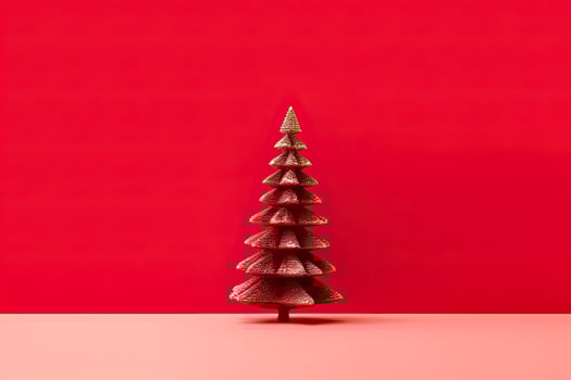Adorned with Christmas decorations and gifts photo