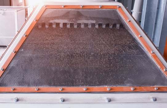 Plant for the processing and manufacture of food grains, grain passes through the cleaning system, cleaning grain photo