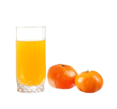 Orange juice and tangerine photo